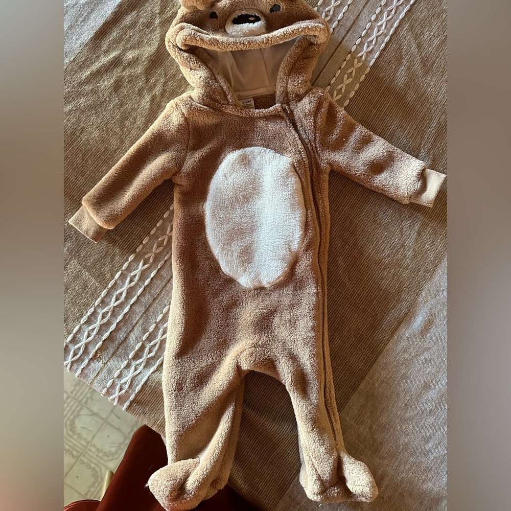 Baby bear one piece fleece suit